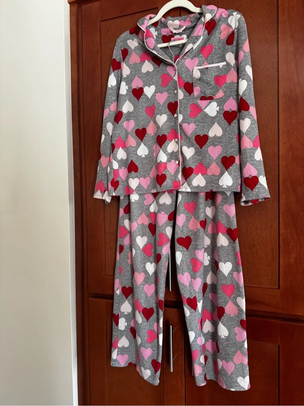 Kate Spade New York Multicolor Heart Print 2-Piece Pajama Set | Size Small